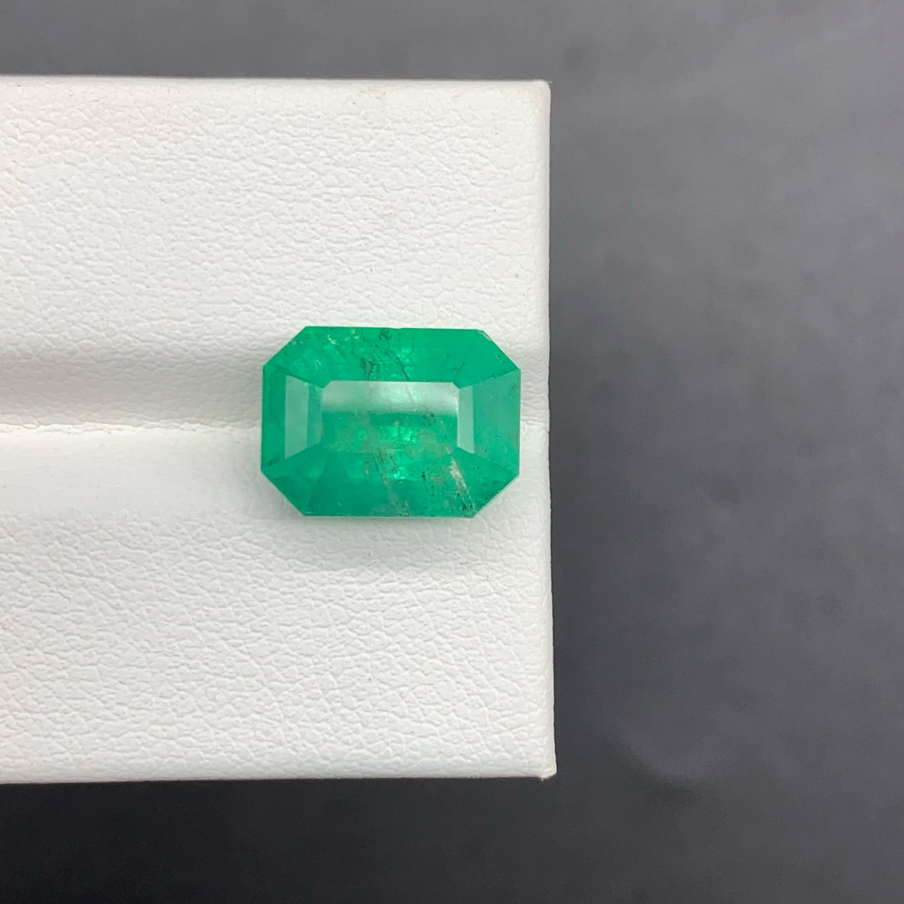 6.68 Carat AIGS Certified Emerald Stone Emerald Cut Natural Afghan Gemstone For Sale 6