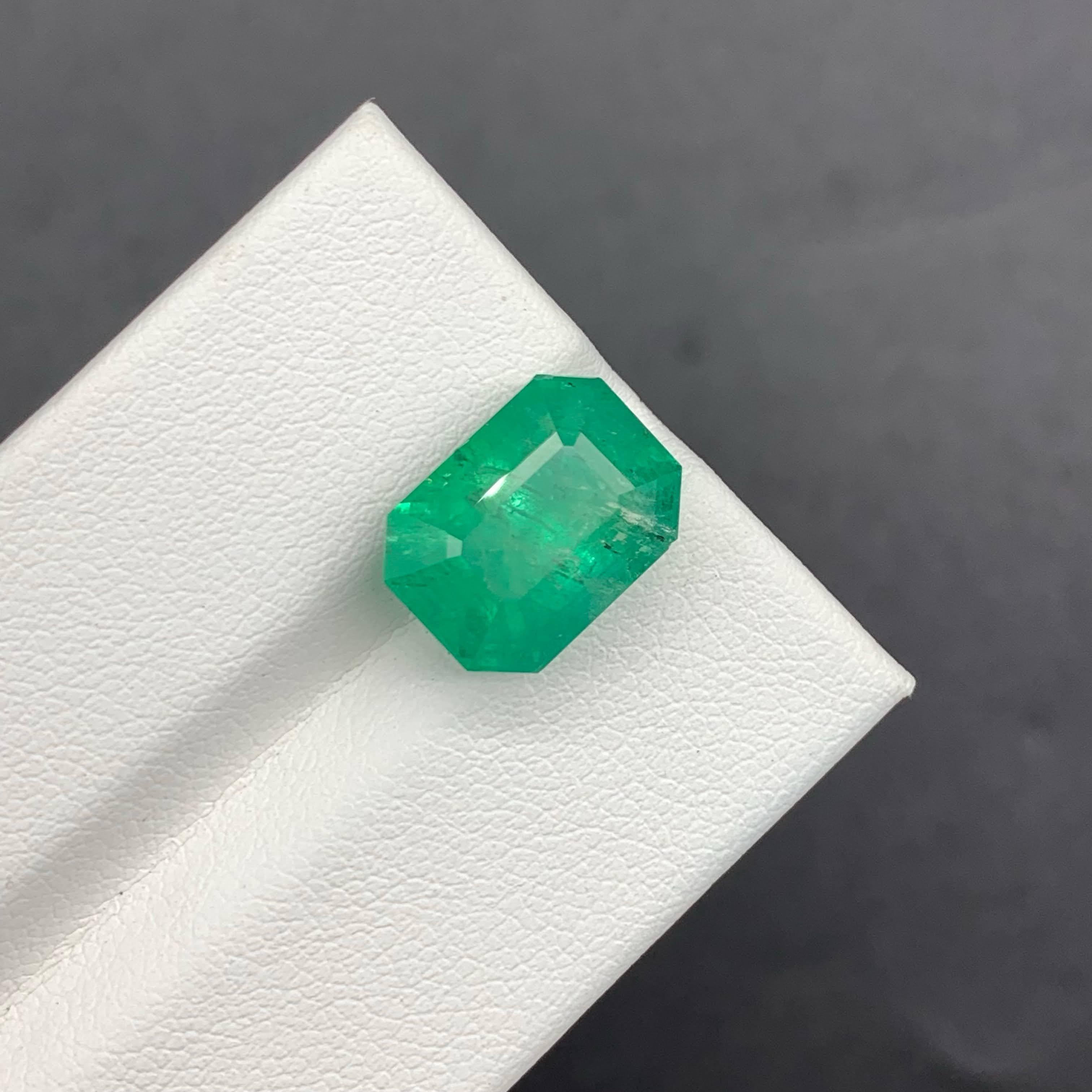 6.68 Carat AIGS Certified Emerald Stone Emerald Cut Natural Afghan Gemstone For Sale 7