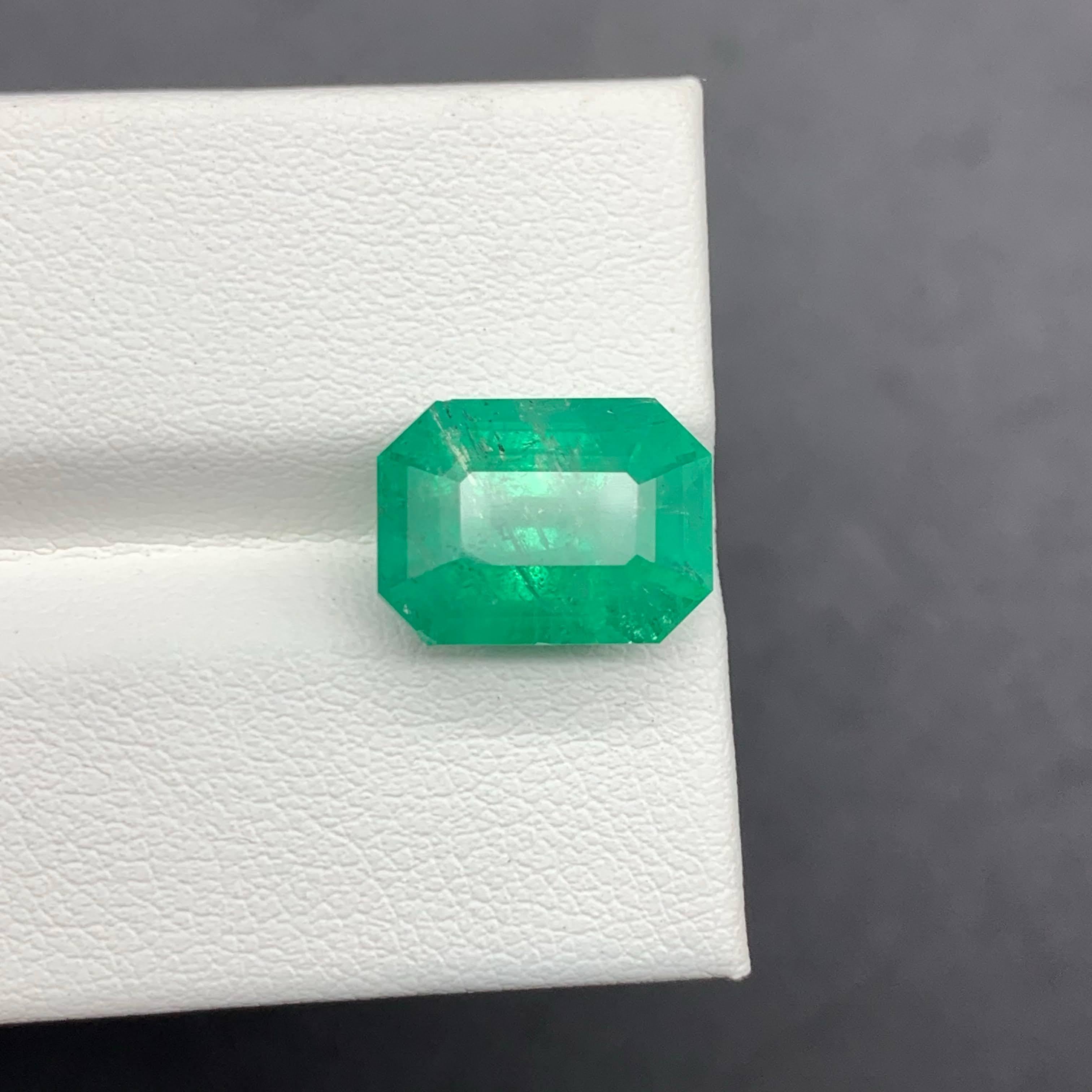 6.68 Carat AIGS Certified Emerald Stone Emerald Cut Natural Afghan Gemstone For Sale 1