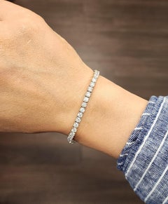 Wunderschönes Diamant-Tennisarmband mit 6,68 Karat, gefasst in Platin