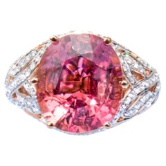 6,68 ct. Ring mit rosa Rosen-Rosa Paraiba Turmalin & Diamant 18K
