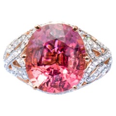 6.68 ct. Rose Pink Paraiba Tourmaline & Diamond Ring 18K