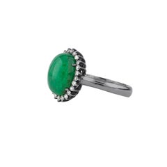 6.69ct Emerald and Diamond Solitaire Ring by Gems Paradise, India