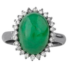 6.69ct Emerald and Diamond Solitaire Ring by Gems Paradise, India