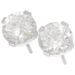 Clous d'oreilles en platine et diamants de 6,69 carats