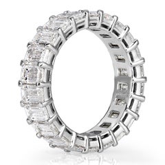 Mark Broumand 6.69 Carat Emerald Cut Diamond Eternity Band in 18k White Gold