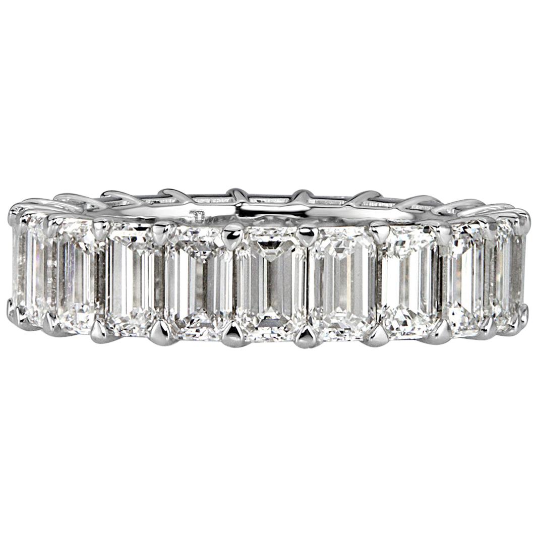 Mark Broumand 6.69 Carat Emerald Cut Diamond Eternity Band in Platinum