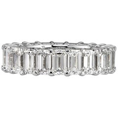 Mark Broumand 6.69 Carat Emerald Cut Diamond Eternity Band in Platinum