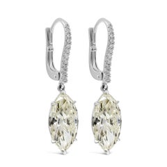 Roman Malakov, 6.69 Carat Marquise Cut Diamond Drop Earrings