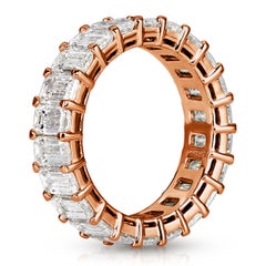 Bracelet éternel en or rose 18k avec diamant taille émeraude de 6,69ct