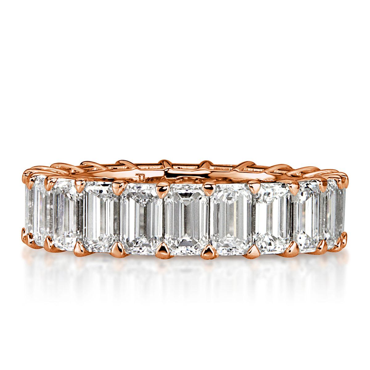 6.69ct Emerald Cut Diamond Eternity Band in 18k Rose Gold