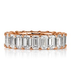 6.69ct Emerald Cut Diamond Eternity Band in 18k Rose Gold