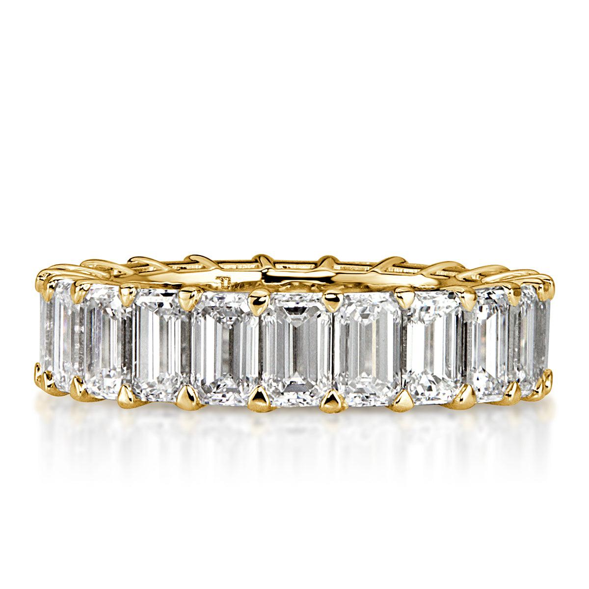 6.69ct Emerald Cut Diamond Eternity Band in 18k Yellow Gold