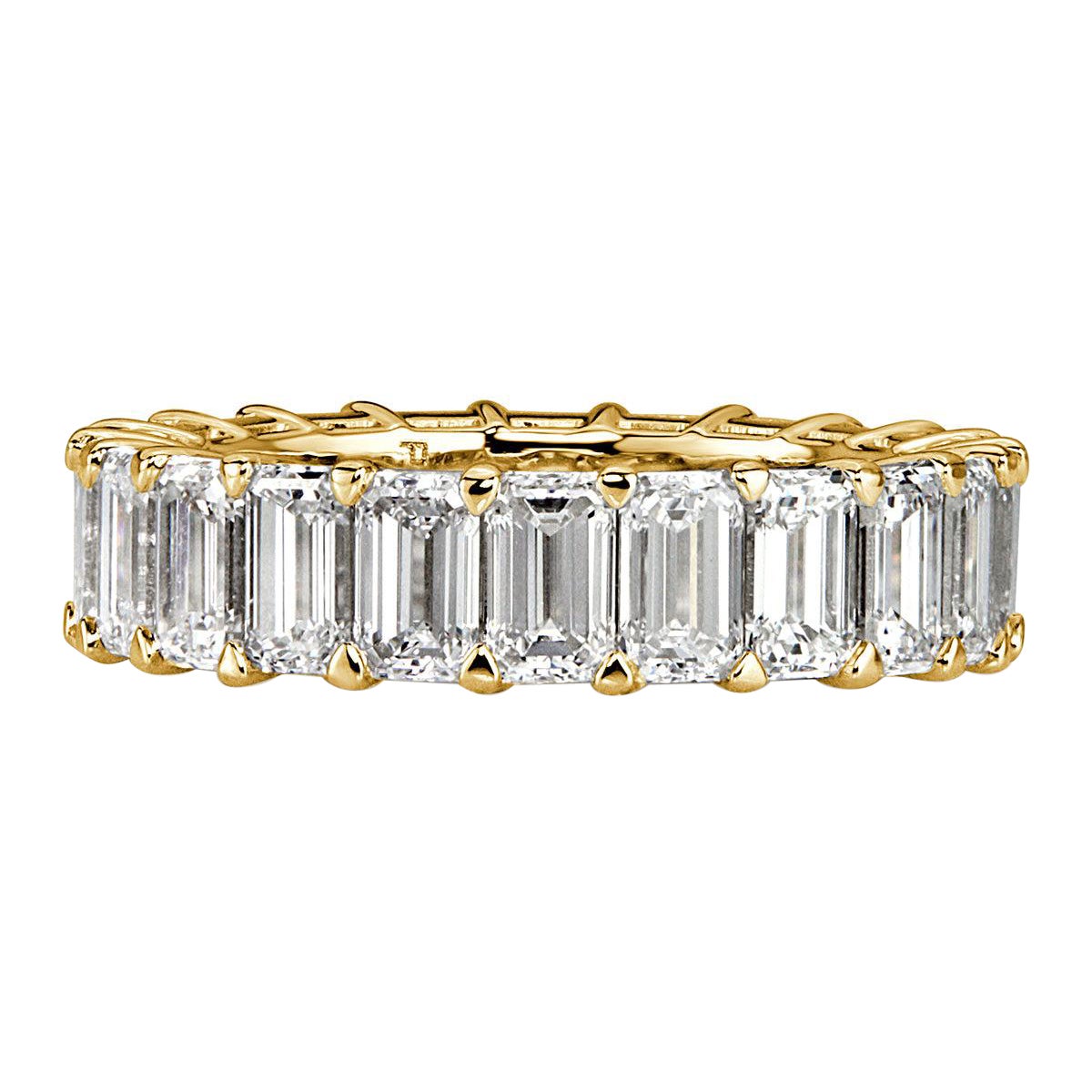 6.69ct Emerald Cut Diamond Eternity Band in 18k Yellow Gold