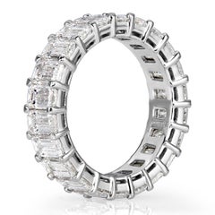 6.69ct Emerald Cut Diamond Eternity Band in Platinum