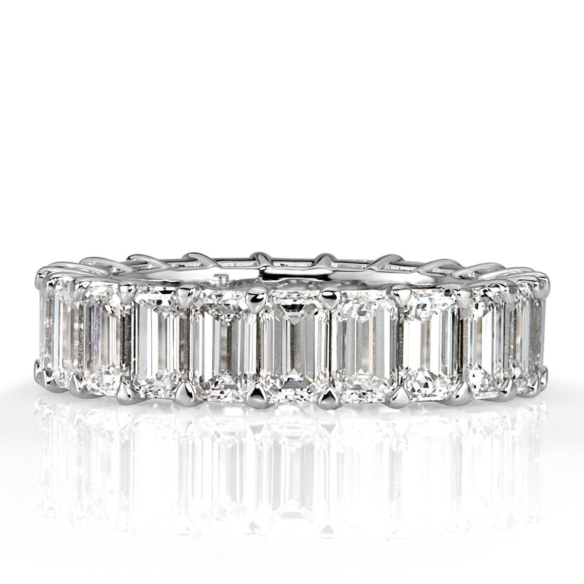 6.69ct Emerald Cut Diamond Eternity Band in Platinum