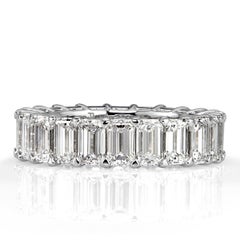 6.69ct Emerald Cut Diamond Eternity Band in Platinum