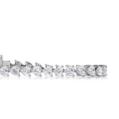6.69ct Heart Shaped Diamond Tennis Bracelet