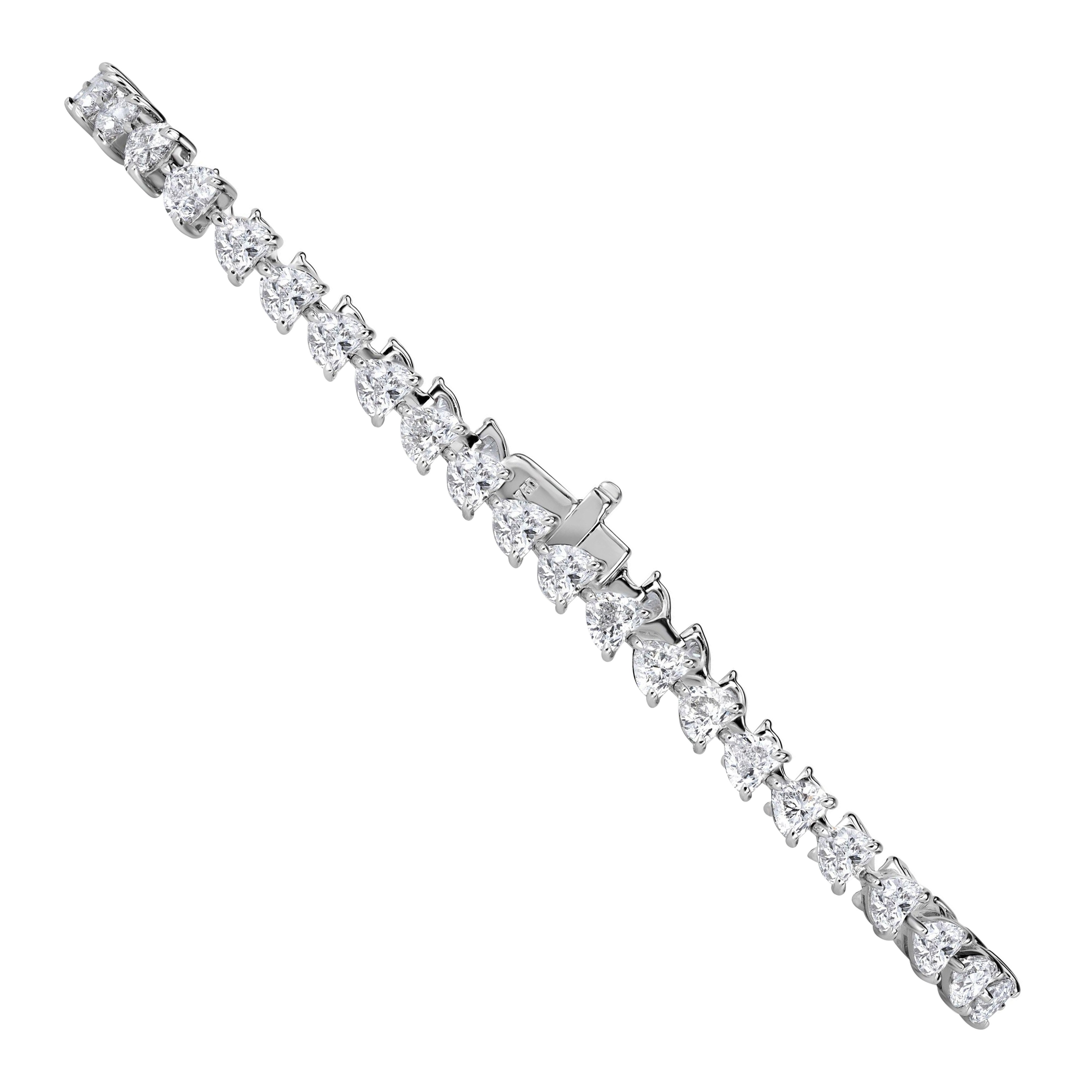 6.69ct Heart Shaped Diamond Tennis Bracelet