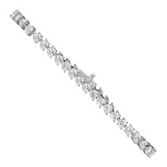 6.69ct Heart Shaped Diamond Tennis Bracelet