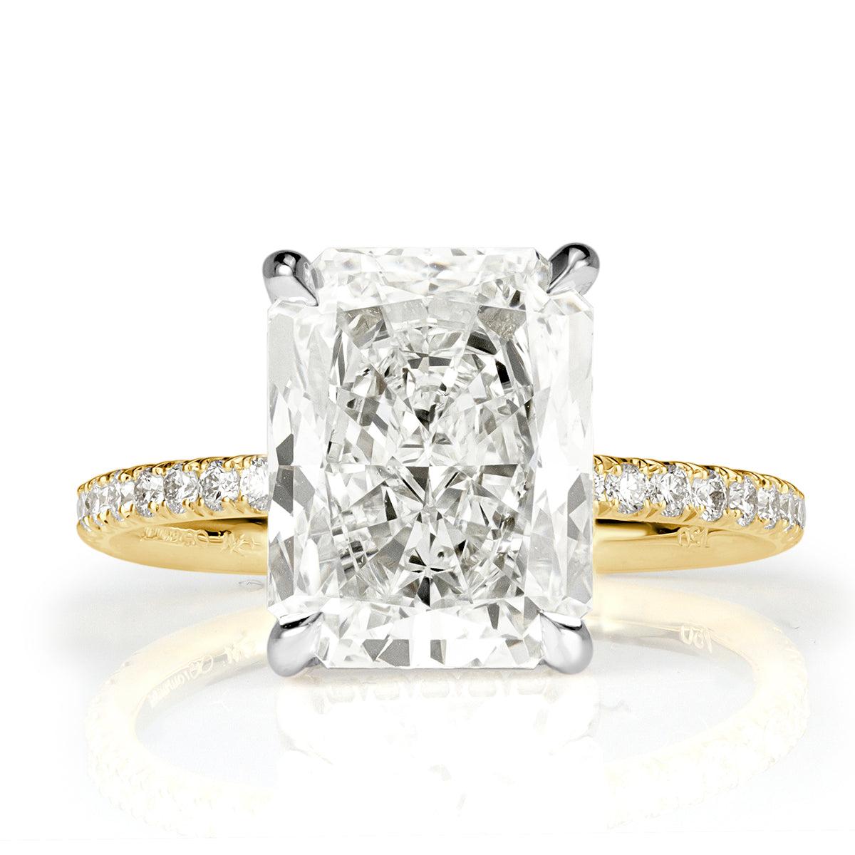 6.69ct Radiant Cut Lab Grown Diamond Engagement Ring For Sale