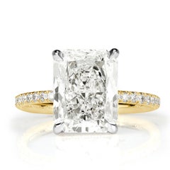 6.69ct Radiant Cut Lab Grown Diamond Engagement Ring