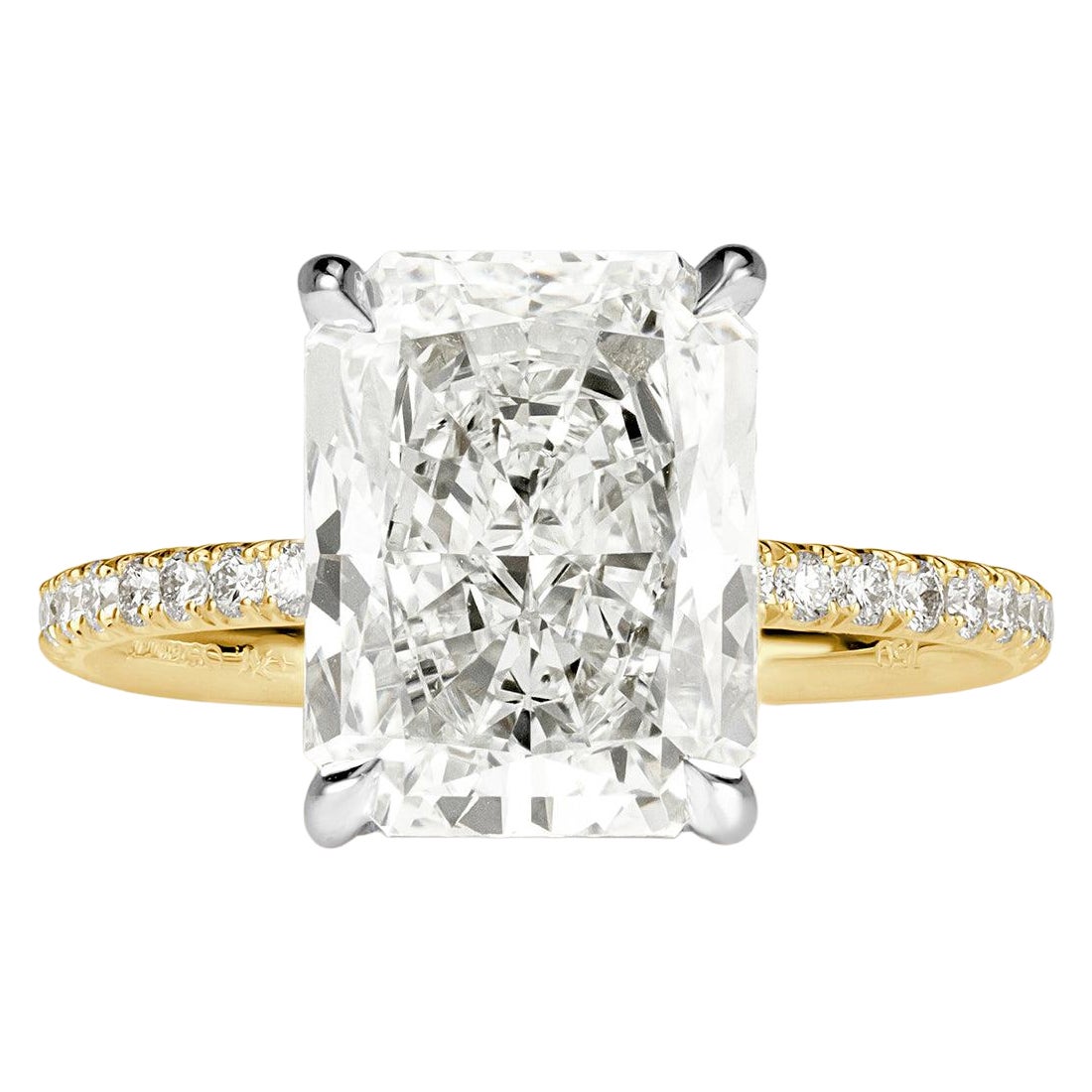 6.69ct Radiant Cut Lab Grown Diamond Engagement Ring