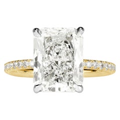 6.69ct Radiant Cut Lab Grown Diamond Engagement Ring