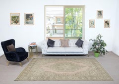 6.6x10 Ft One-of-a-pair Vintage Area Rug. Handmade Turkish Carpet