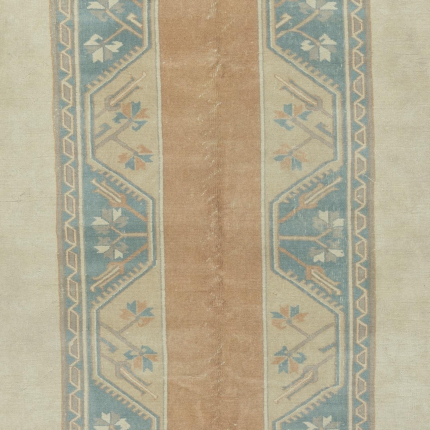 6.6x10 Ft Vintage Milas (Melas) Teppich. 100% Wolle. Handgefertigter Bauernhaus-Deko-Teppich (Handgeknüpft) im Angebot