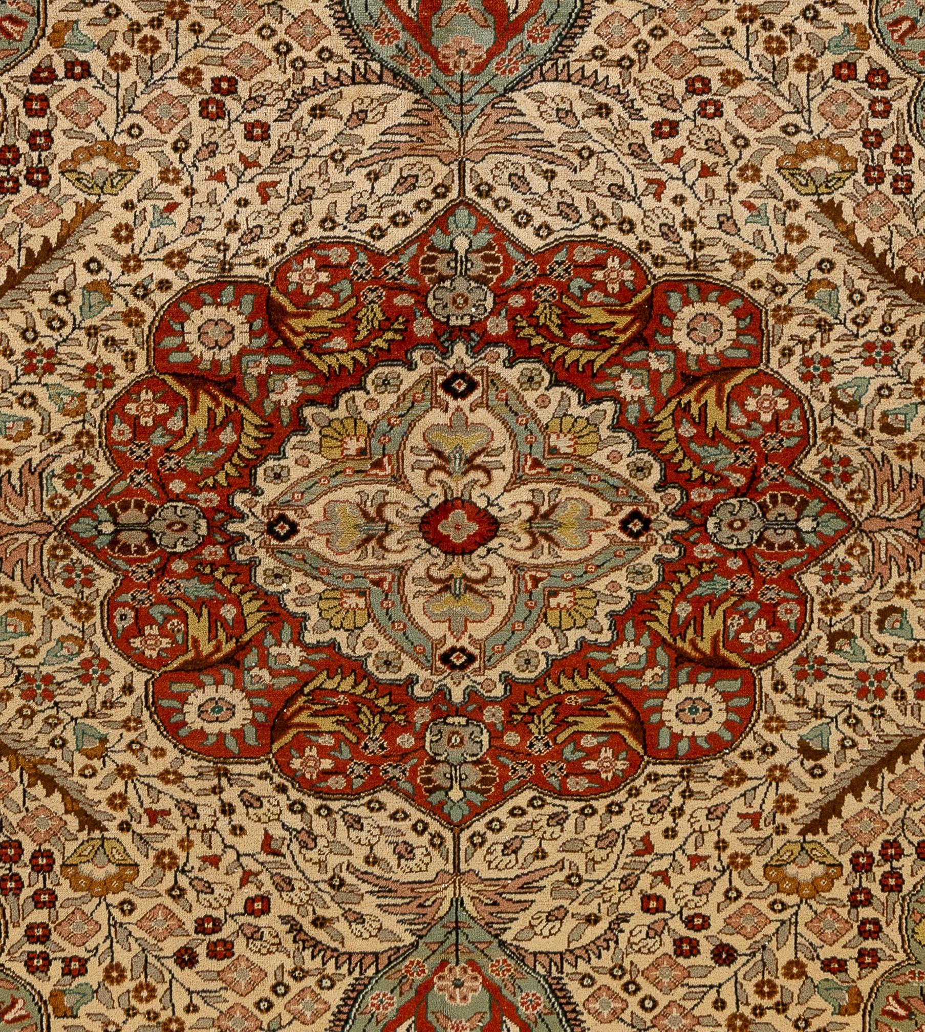 6.6x10.3 Ft Feiner Vintage Kayseri-Teppich. Gleichmäßiger mittlerer Wollflor auf Baumwollbasis (Handgeknüpft) im Angebot