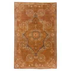 6.6x10.3 ft Fine Hand-Knotted Floral Vintage Ladik Wool Rug, Turkish Carpet