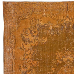 6.6x10.4 Ft Traditional Orange Handknotted Turkish Area Rug for Modern Interiors
