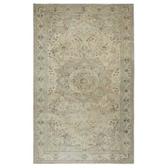 6.6x10.6 Ft Moderner türkischer Kayseri-Teppich, handgefertigter Wollteppich in Beige, modern