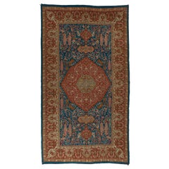 6.6x11.5 Ft Rare Antique Double Sided "Angora" Wool Oushak Rug, Ca 1890