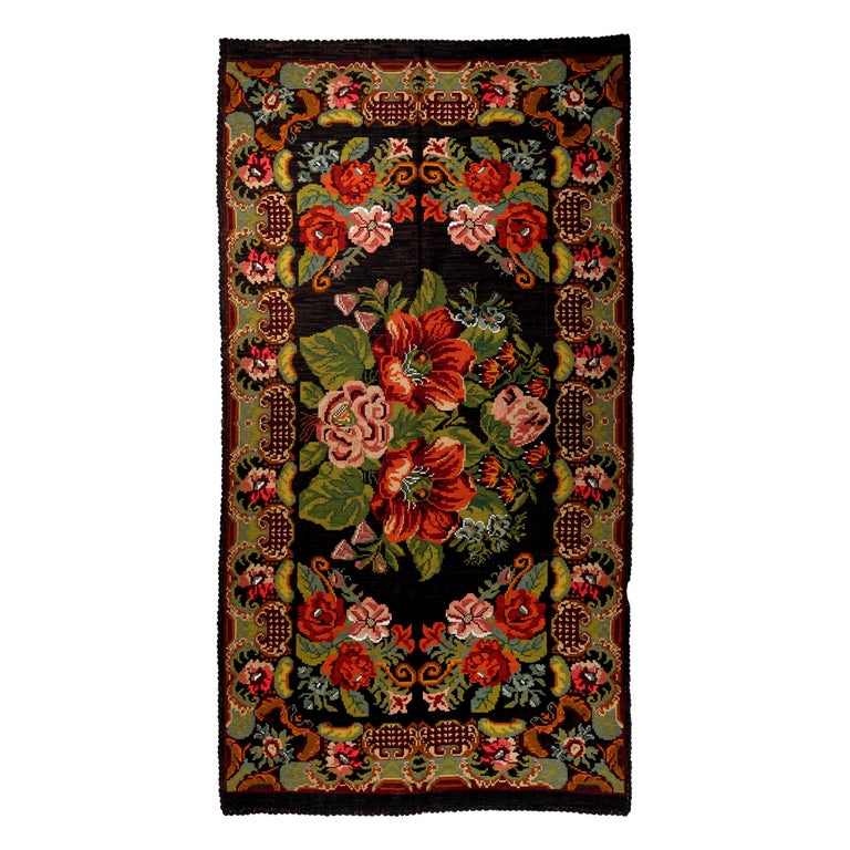 6.8x12.2 Ft Vintage Bessarabian Kilim, Floral Handwoven Wool Rug from  Moldova For Sale at 1stDibs | 6.8x12