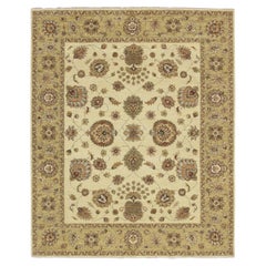 6
6 "x8
 Ivory Agra with Ziegler Design Leaf Pattern Hand Knotted Pure Wool Rugs (Tappeto in pura lana annodato a mano)