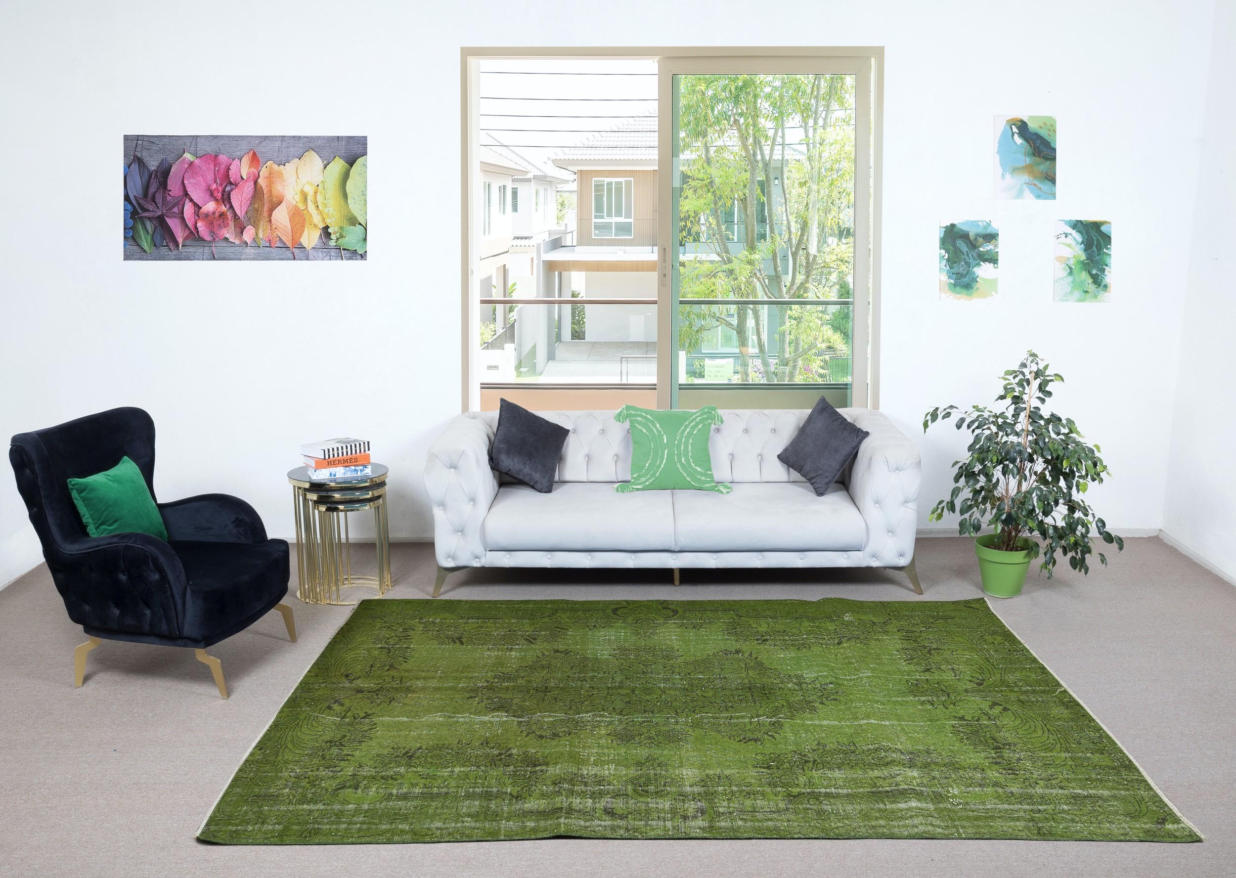 Our over-dyed rugs are all hand-knotted vintage pieces that are recreated in our workshop to cater to a wider range of interior design choices from modern to coastal, from industrial to rustic/cottage. These 50 to 70 year-old rugs were hand-knotted