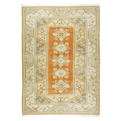 6.6x9.4 Ft Turkish Milas Area Rug, Vintage Geometric Pattern Hand Knotted Carpet