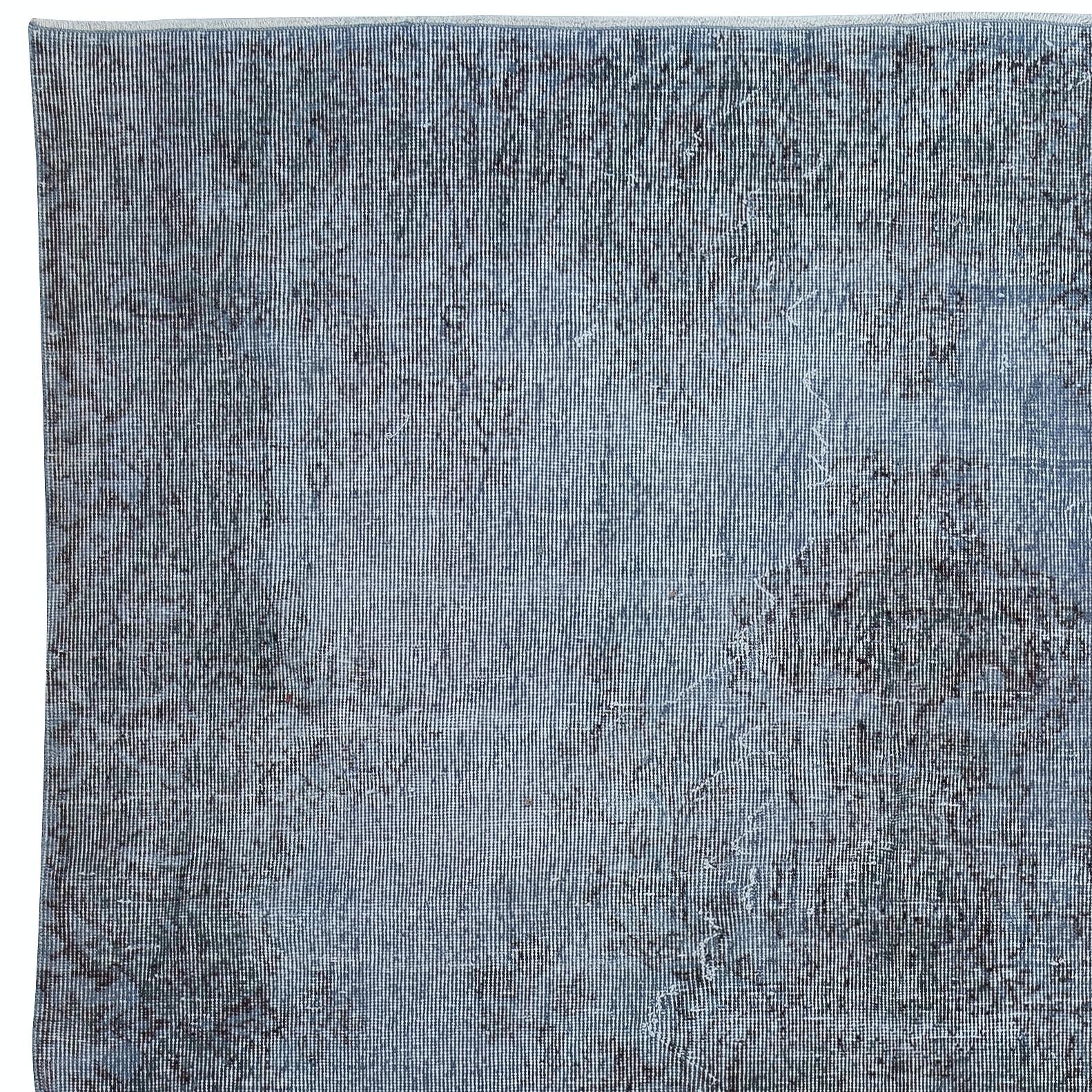 6.6x9,5 Ft Handgefertigter türkischer Vintage-Teppich in Over-Dyed in Blau für moderne Inneneinrichtung (Türkisch) im Angebot