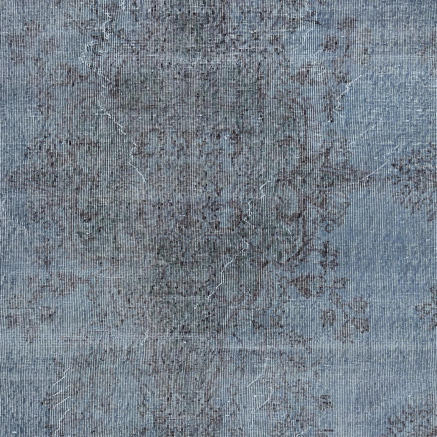6.6x9,5 Ft Handgefertigter türkischer Vintage-Teppich in Over-Dyed in Blau für moderne Inneneinrichtung (Handgeknüpft) im Angebot