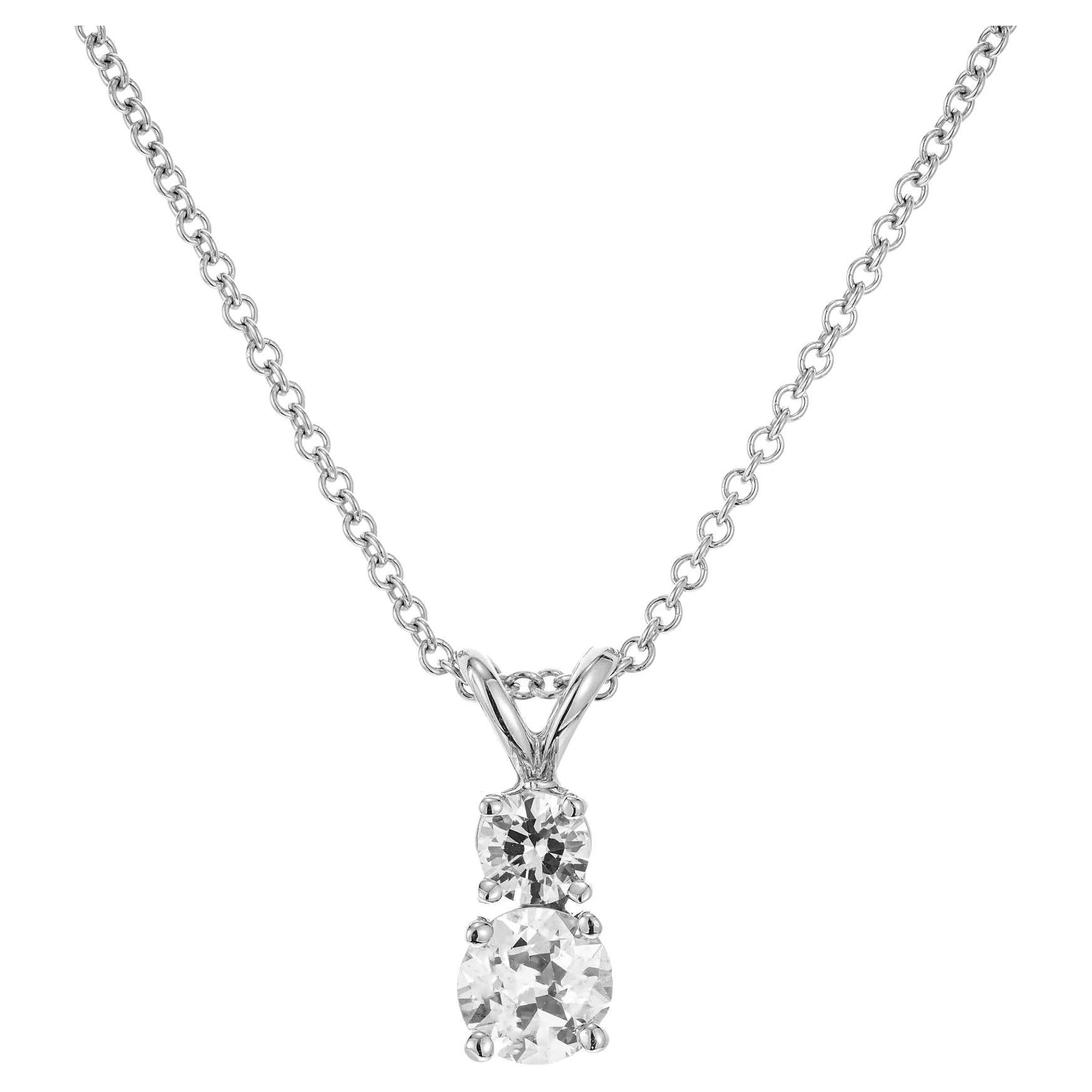 .67 Carat Diamond White Gold Pendant Necklace For Sale