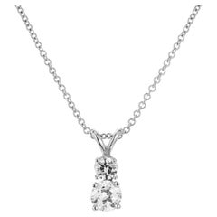 Collier pendentif en or blanc avec diamants de 0,67 carat