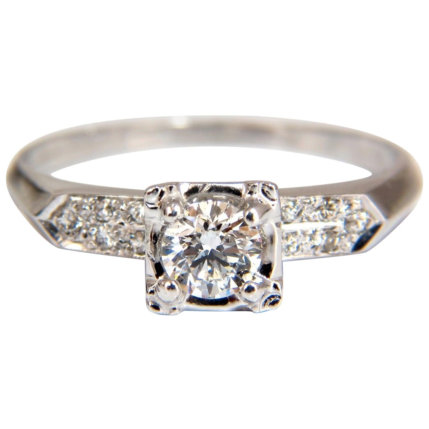 .67 Carat Natural Round Diamonds Vintage Raised Deck Ring 14 Karat For Sale