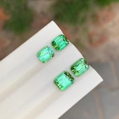 Lote de piedras preciosas de turmalina verde menta natural con corte en cojín, de 6,7 cts, para joyería, de 6-7 mm