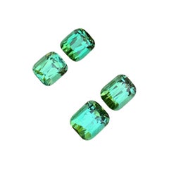 Lote de piedras preciosas de turmalina verde menta natural con corte en cojín, de 6,7 cts, para joyería, de 6-7 mm