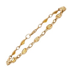 Bracciale a catena con zaffiro giallo da 6,7 carati in oro giallo massiccio 18 carati per donna