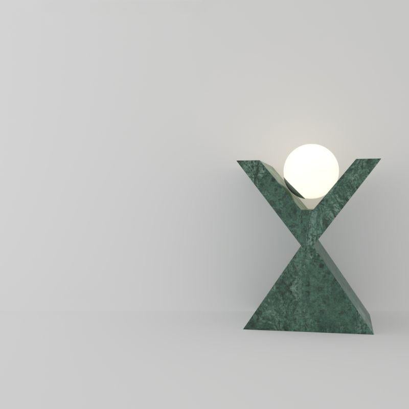 Italian 67, Floor Lamp, Green Guatemala with F. Wooden Case by Sissy Daniele
