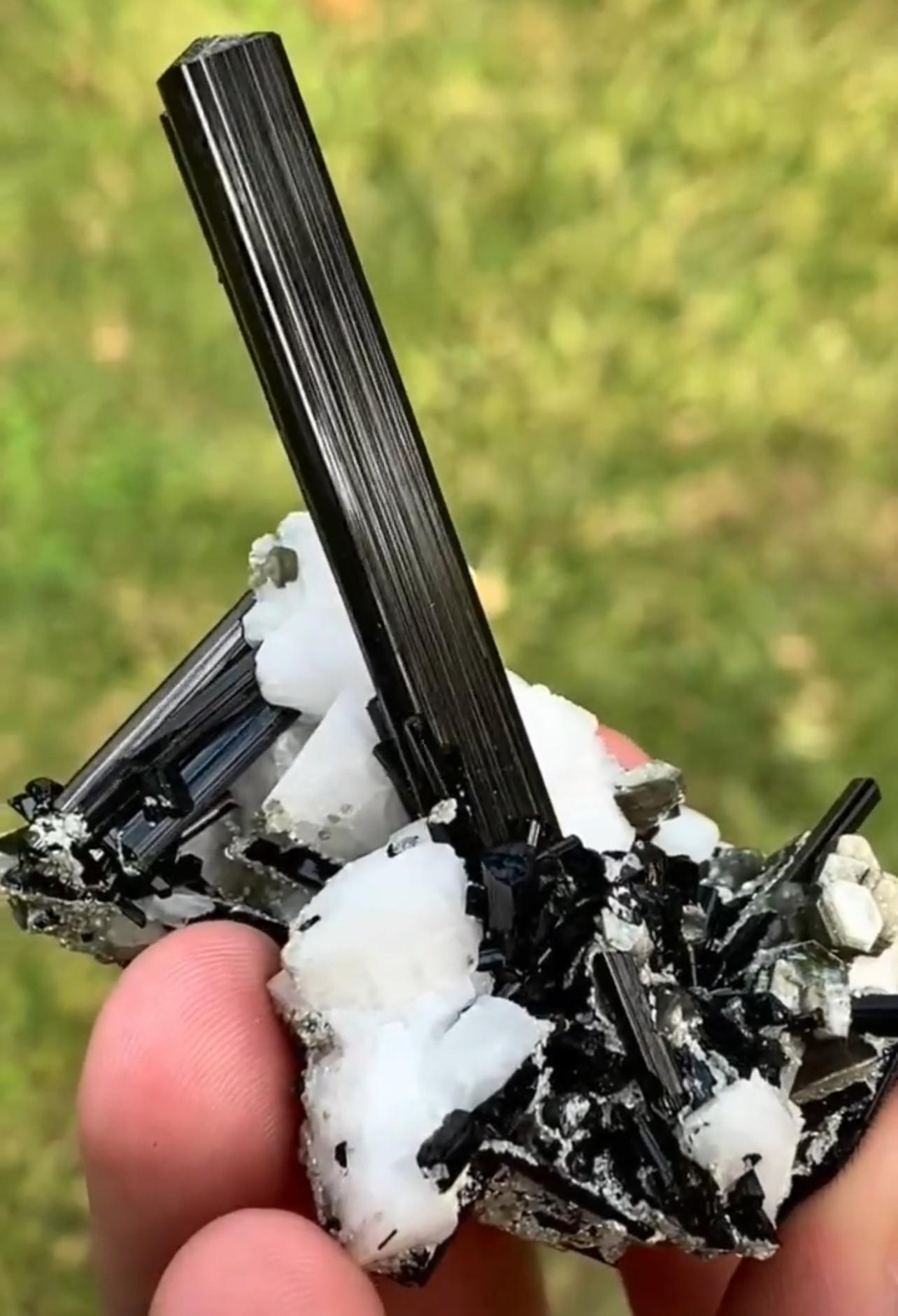 Adam Style 67 Grams Lusterious Schorl Black Tourmaline Crystal On Albite From Pakistan For Sale