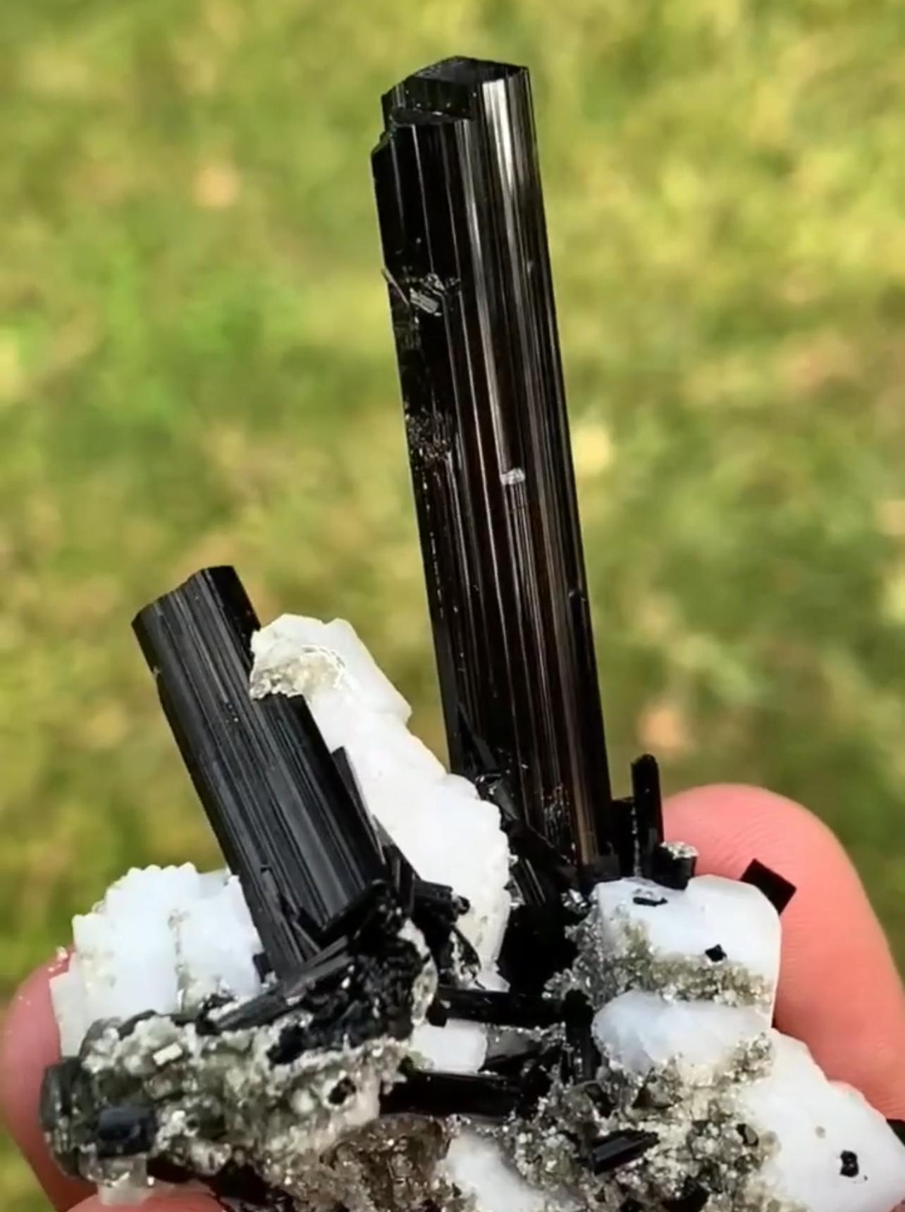 Pakistani 67 Grams Lusterious Schorl Black Tourmaline Crystal On Albite From Pakistan For Sale